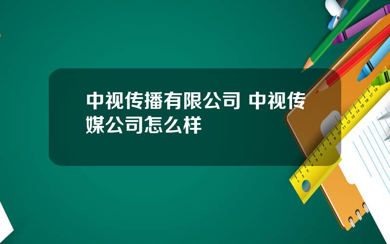 中视传播有限公司 中视传媒公司怎么样